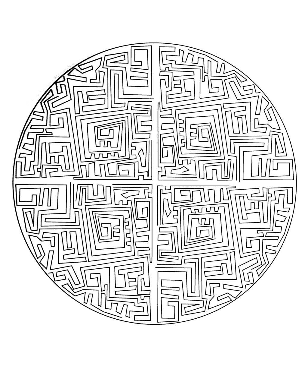 Coloriage Free Mandala To Color Maze - Mandala à imprimer
